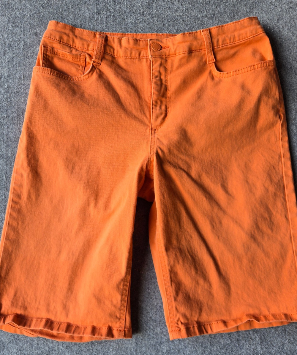 Jones New York Jeans Women's Bermuda Shorts Stretch Tangerine Orange Size 12